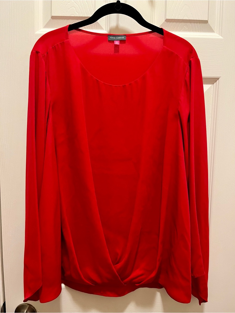 Vince Camuto 2X Red Long Sleeve Blouse
